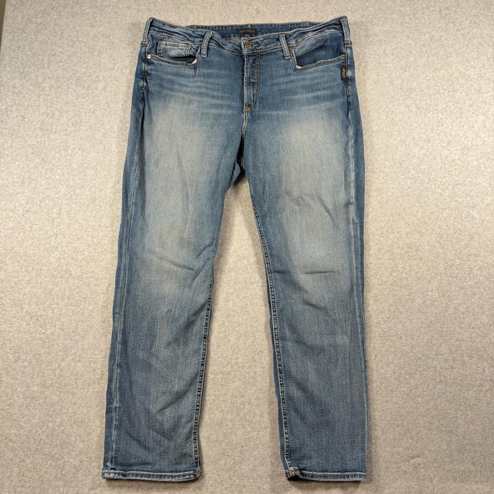 Silver Jeans Co Avery Straight Jeans Womens 20 L31 Medium Wash Stretch Denim